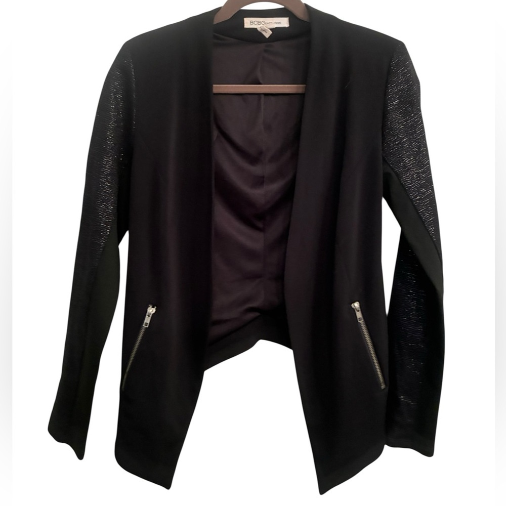 BCB Generation Black Blazer with Shimmer Detail
